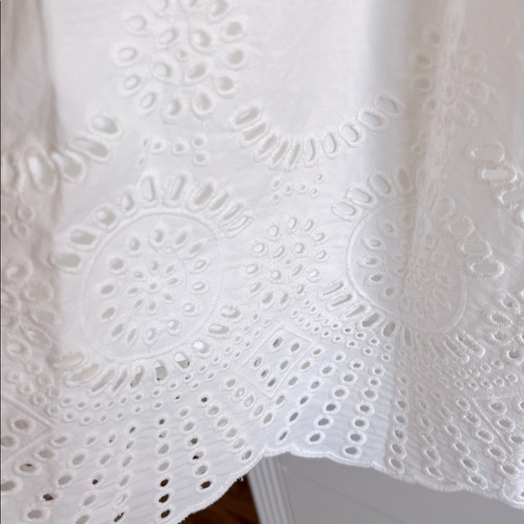 Adrianna Papell White Mini Eyelet Dress with Puff Sleeves NEW - Picture 3 of 7